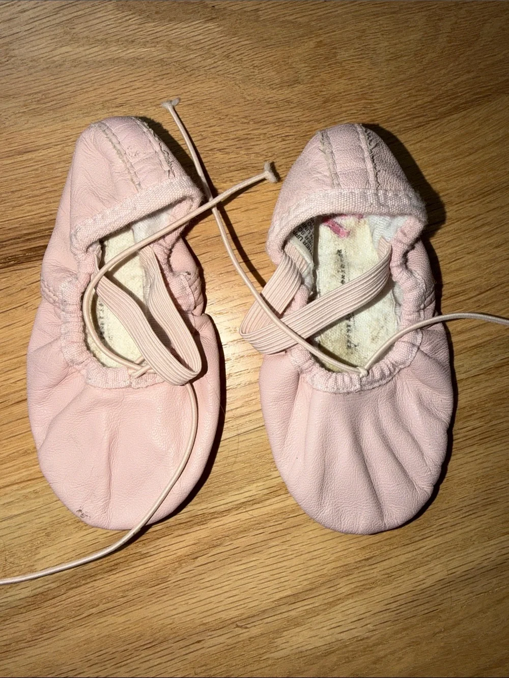 Classic Pink Kids Ballet Slippers with Elastic Strap child size 8